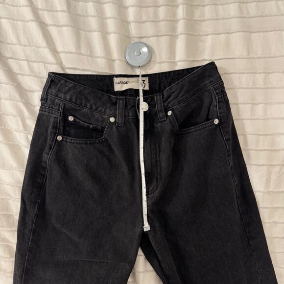 Garage Black High Rise Straight Leg Jeans Women's 03 Grunge Y2K Cropped Indie - Picture 4 of 16